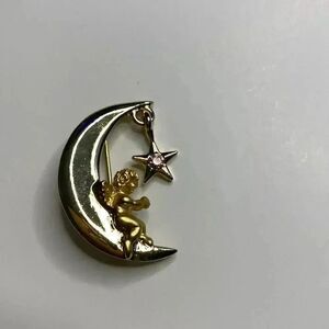 L. Razza Crescent Moon Brooch